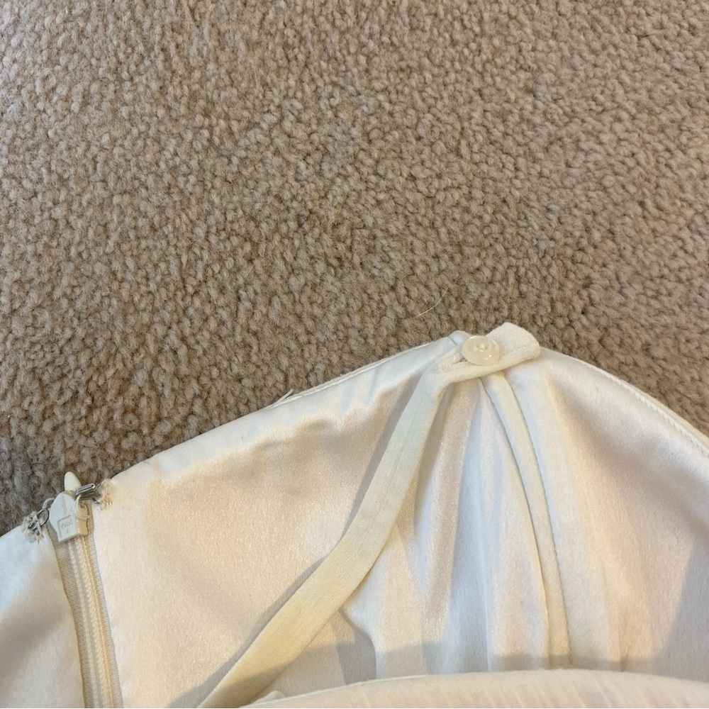 Laundry by Shelli Segal long sleeveless dress w/ bead & embroidery ivory size 4 - Picture 6 of 6